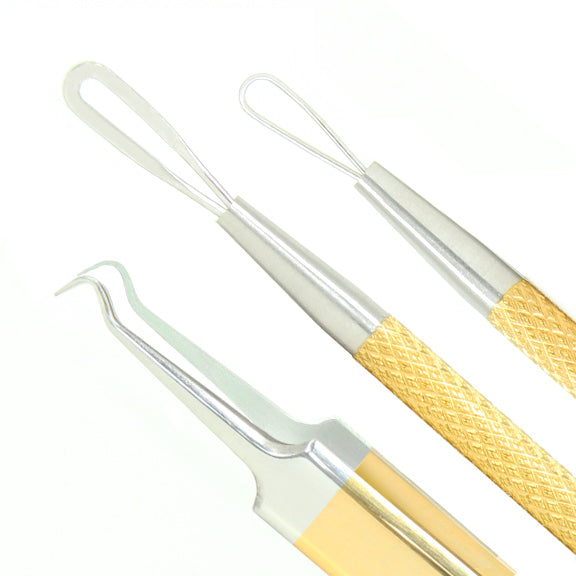 Gold & Platinum Blackhead Extractor & Tweezers Set